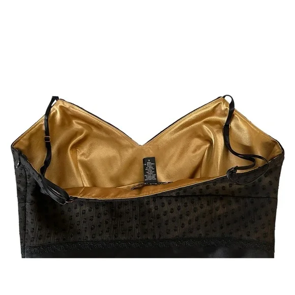 Laundry by Shelli Segal Black Silk Polka Dot Bra Top Cocktail Dress - Size 6 - Picture 10 of 15